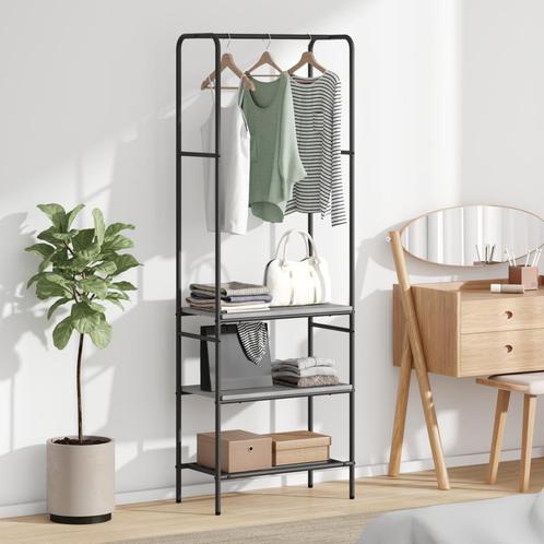 vidaXL Kledingrek met planken met plank Grijs sonoma Bewerkt, Huis en Inrichting, Kasten | Kleerkasten, Nieuw, Verzenden