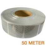 Reflecterende tape gesegmenteerd ECE R104 WIT 50 meter, Ophalen of Verzenden