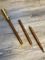 Wandelstok - Wandelstok met zwaar messing handvat en, Antiek en Kunst