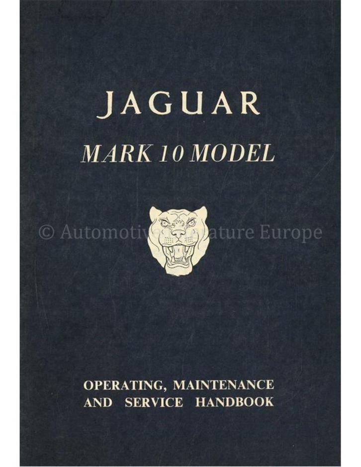 1962 JAGUAR MARK 10 INSTRUCTIEBOEKJE ENGELS, Auto diversen, Handleidingen en Instructieboekjes