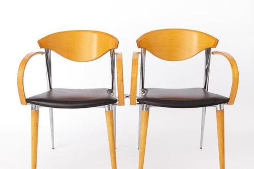 Paco Capdell - Stapelbare stoel (4) - Chroom, Multiplex, Antiek en Kunst, Antiek | Meubels | Stoelen en Sofa's