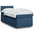 vidaXL Boxspring met matras stof blauw 80x200 cm, Verzenden, Nieuw