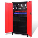 vidaXL Gereedschapskast met kist 90x40x180 cm staal rood en, Doe-het-zelf en Bouw, Gereedschapskisten, Verzenden, Nieuw