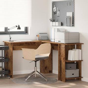 vidaXL Bruin Hoekbureau Oud hout MDF Middelgroot Bruin disponible aux enchères
