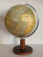 Globe rare, de bureau, en relief avec une carte physique du