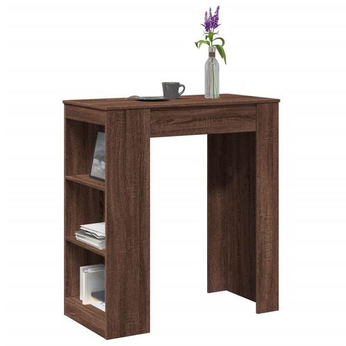 vidaXL Bartafel met rekken 95x47x103,5 cm bewerkt hout bruin, Huis en Inrichting, Tafels | Eettafels, Nieuw, Verzenden