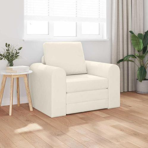 vidaXL Vloersofa Bed 2-in-1 Crème 98x71x83 cm Velvet, Huis en Inrichting, Zetels | Zetels, Nieuw, Verzenden