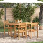 vidaXL Tuin Eettafel Set 5 pcs Naturel Massief Acacia Hout, Tuin en Terras, Verzenden, Nieuw
