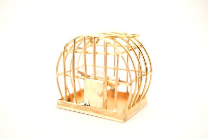 Hanger - 18 karaat Geel goud - Vogelkooi met vogel, Handtassen en Accessoires, Antieke sieraden