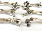 Verzilverde Art Deco bestekleggers / porte couteaux ,