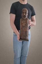 Beeld, Heiligen beeld, of flessenhouder? - 45 cm - Hout