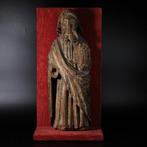 Sculpture, Saint Peter or Evangelist Gothic Figure, 16th, Antiquités & Art