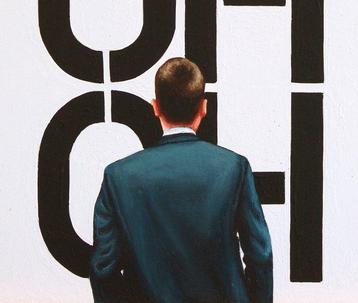 Gerard Boersma (1976) - Oh Oh (painting of a man enjoying a