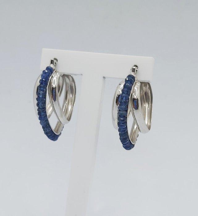 Oorbellen - 19.2 kt. Witgoud - 4.00ct. tw. Saffier, Handtassen en Accessoires, Oorbellen