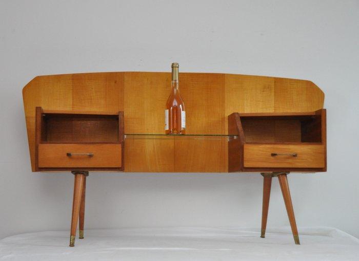 Ladekast - Hout, Glas - Paolo Buffa stijl, Antiek en Kunst, Kunst | Designobjecten