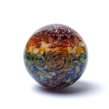 Orgoniet bol 7 chakra ±5.5cm, Ophalen of Verzenden