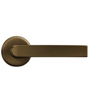 AXA deurklink Blok met rond rozet aluminium brons, Klink of Kruk