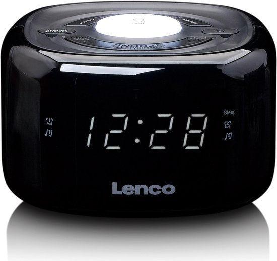 Lenco CR-12BK - Wekkerradio met Dimmerfunctie - Nachtlamp -, Huis en Inrichting, Woonaccessoires | Overige, Nieuw, Verzenden