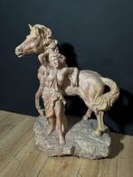 sculptuur, Scultura Fanciulla Cavallo - 76 cm - Marmer