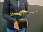 Figuur - Large Bronze Cougar - 31 cm - Brons, Marmer