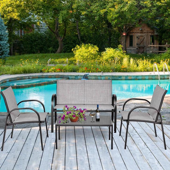 2dekans | Coast 4-delige terrasmeubelset balkon terrace set, Tuin en Terras, Tuinsets en Loungesets, Ophalen of Verzenden