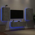 vidaXL 3-delige tv-wandmeubelset met LED-verlichting, Verzenden, Nieuw
