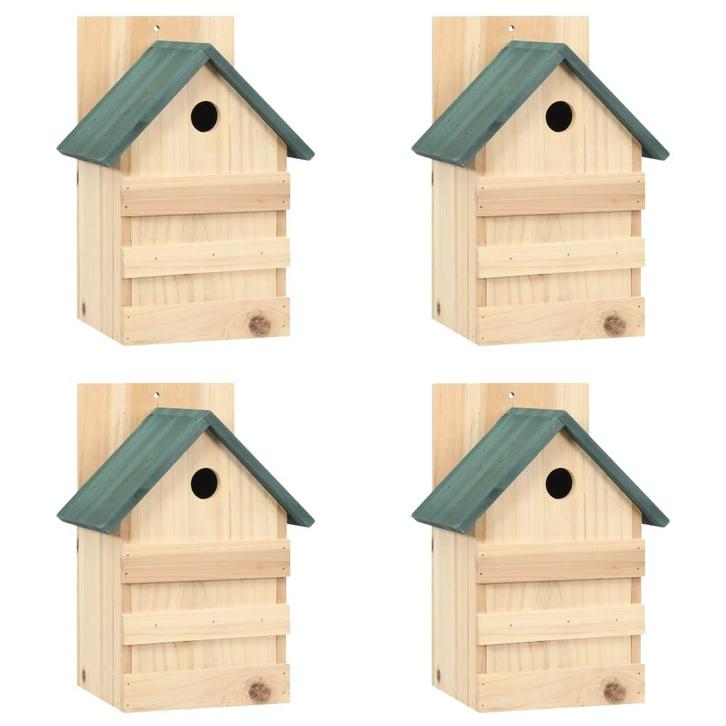 vidaXL Vogelhuisjes 4 st 23x19x33 cm vurenhout, Tuin en Terras, Vogelhuisjes en Vogelbaden, Nieuw, Verzenden