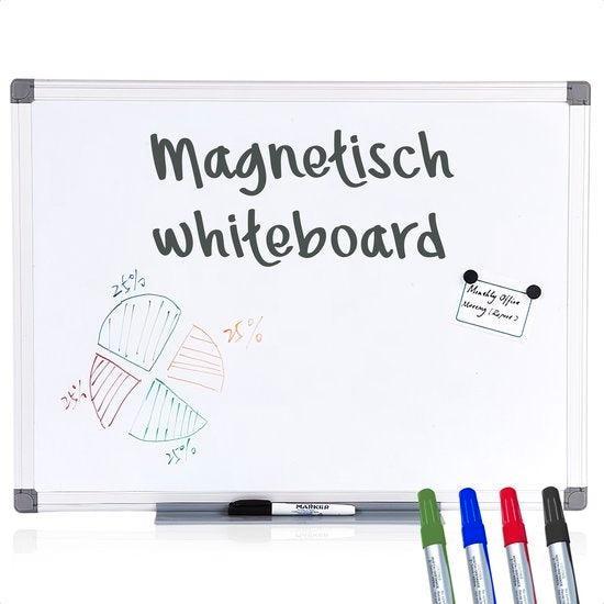 2dekans | Goliving Whiteboard met Stiften - 60 x 90 cm -, Zakelijke goederen, Kantoor en Winkelinrichting | Kantoorartikelen, Ophalen of Verzenden
