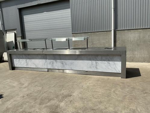 Uitgifte balie - warm buffet, Zakelijke goederen, Horeca | Keukenapparatuur, Gebruikt, Inox Meubilair, Ophalen of Verzenden