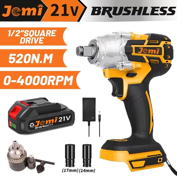 Jemi Gereedschap Draadloze Slagmoersleutel, 520n. M Hoog Kop, Doe-het-zelf en Bouw, Gereedschap | Overige machines, Verzenden
