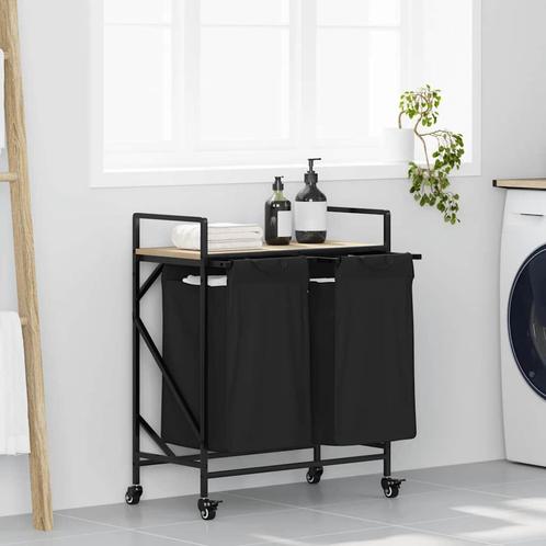 vidaXL Wasmand 2 vakken met planken sonoma eikenkleurig, Huis en Inrichting, Woonaccessoires | Overige, Nieuw, Verzenden