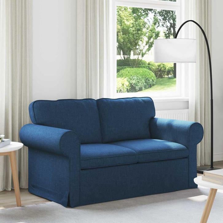 vidaXL bank / zetel Blauw 215 x 82 x 80 cm Stof, Huis en Inrichting, Zetels | Zetels, Nieuw, Verzenden