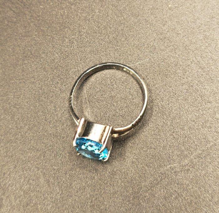 Ring - Indonesië Blauwe Topaas Zilveren Ring (Zonder, Antiquités & Art, Art | Art non-occidental