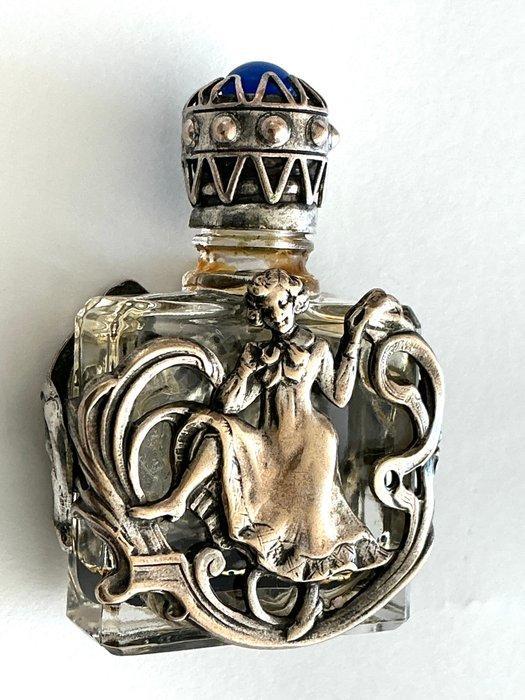 Elegant klein Art Nouveau perfumflesje met sierlijk, Antiek en Kunst, Curiosa en Brocante