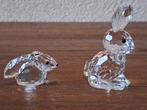Swarovski - Beeldje - Two rabbits (2) - Kristal, Antiek en Kunst