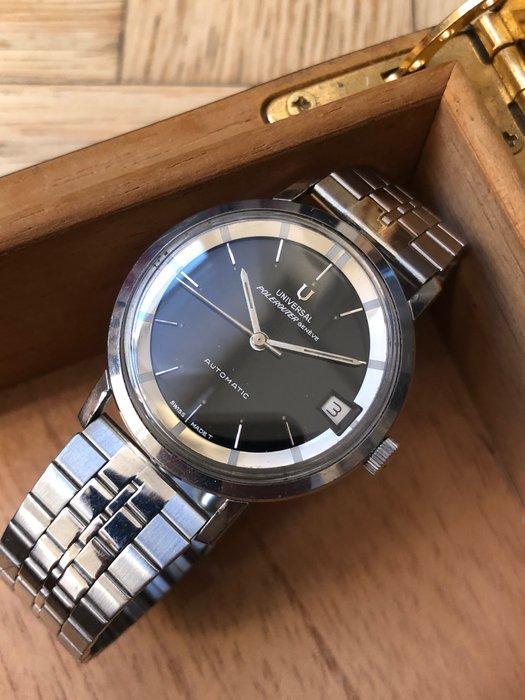 Universal Genève - Polerouter date - t swiss t black dial -, Handtassen en Accessoires, Horloges | Heren