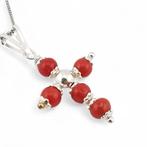 Koraal - Zilver - Ketting met hanger - handgemaakt