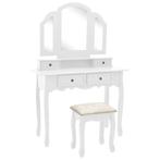 vidaXL Ensemble de coiffeuse et tabouret Blanc, Huis en Inrichting, Verzenden