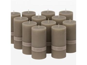 Veiling - 12x Essentials | Kaarsen Taupe (7x14 cm)