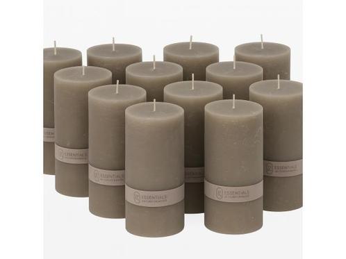 Veiling - 12x Essentials | Kaarsen Taupe (7x14 cm), Zakelijke goederen, Stock en Retail | Partijen goederen