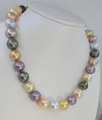 Halsketting - 14 karaat Witgoud, 11x13,7 mm ronde parels van, Nieuw