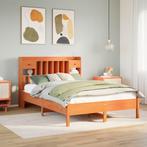 vidaXL Bed met boekenkast zonder matras grenenhout wasbruin, Huis en Inrichting, Slaapkamer | Bedden, Verzenden, Nieuw