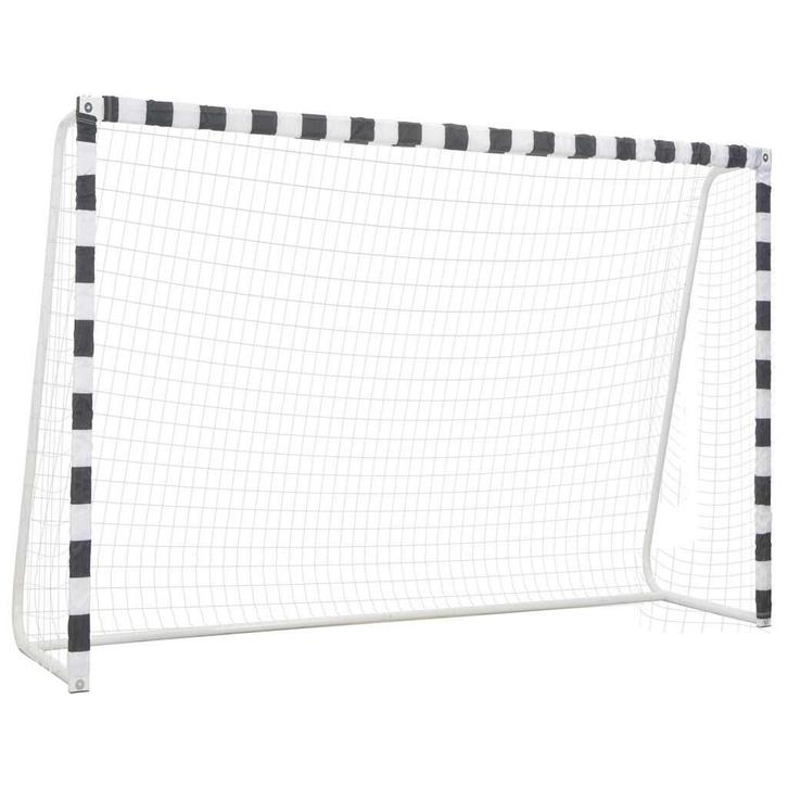 vidaXL Voetbaldoel 300x200x90 cm metaal zwart en wit, Sports & Fitness, Football, Envoi