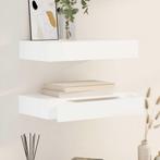 vidaXL Wandplanken zwevend met lades 2 st 48 cm wit, Verzenden, Nieuw