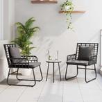 vidaXL Tuin Eettafel Set 3 pcs Zwart en Anthraciet Poly, Verzenden, Nieuw