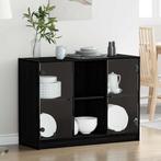 vidaXL Dressoir Zwart eiken 102 x 37 x 75.5 cm Bewerkt hout, Huis en Inrichting, Kasten | Dressoirs, Verzenden, Nieuw