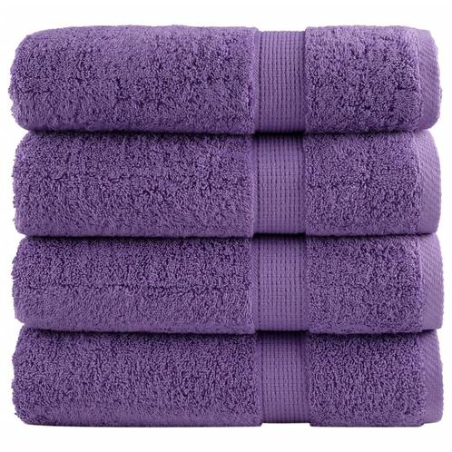 vidaXL Handdoeken SOLUND 4 st 600 g/m² 50x100 cm paars, Huis en Inrichting, Badkamer | Badtextiel en Accessoires, Nieuw, Verzenden