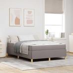 vidaXL Boxspring bed Anders Taupe en Wit 160 x 200 cm Stof, Huis en Inrichting, Slaapkamer | Bedden, Verzenden, Nieuw