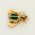 Broche - 18 carats Or jaune - Chrysopraas, Bijoux, Sacs & Beauté