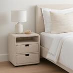 Nachtkastje chenille - taupe - 43,5 x 40 x 51 cm, Huis en Inrichting, Slaapkamer | Nachtkastjes, Verzenden, Nieuw